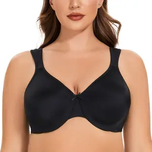 MELENECA Women's Minimizer Seamless Unlined Comfortable Plus Size Underwire bras