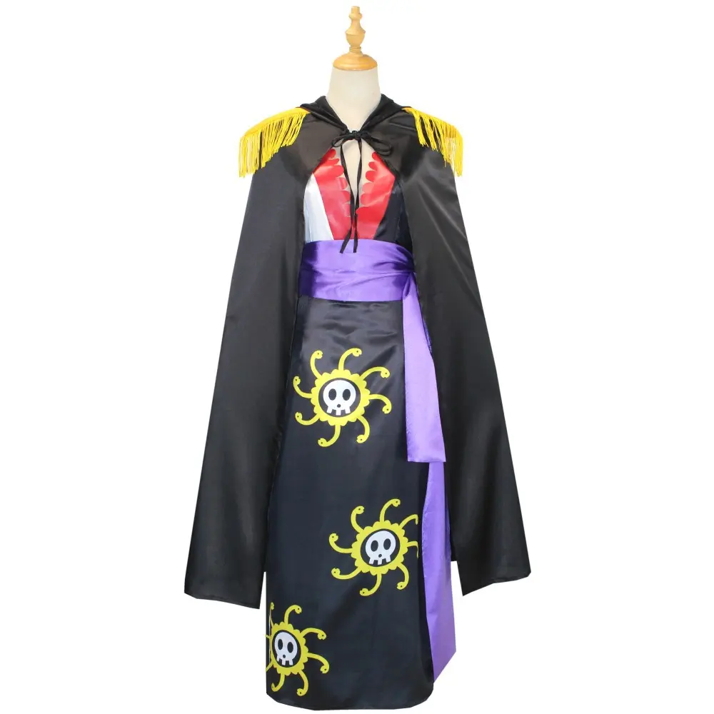 Women‘s Boa Hancock Cosplay Costume Purple Dress with Cloak Belt Full Set