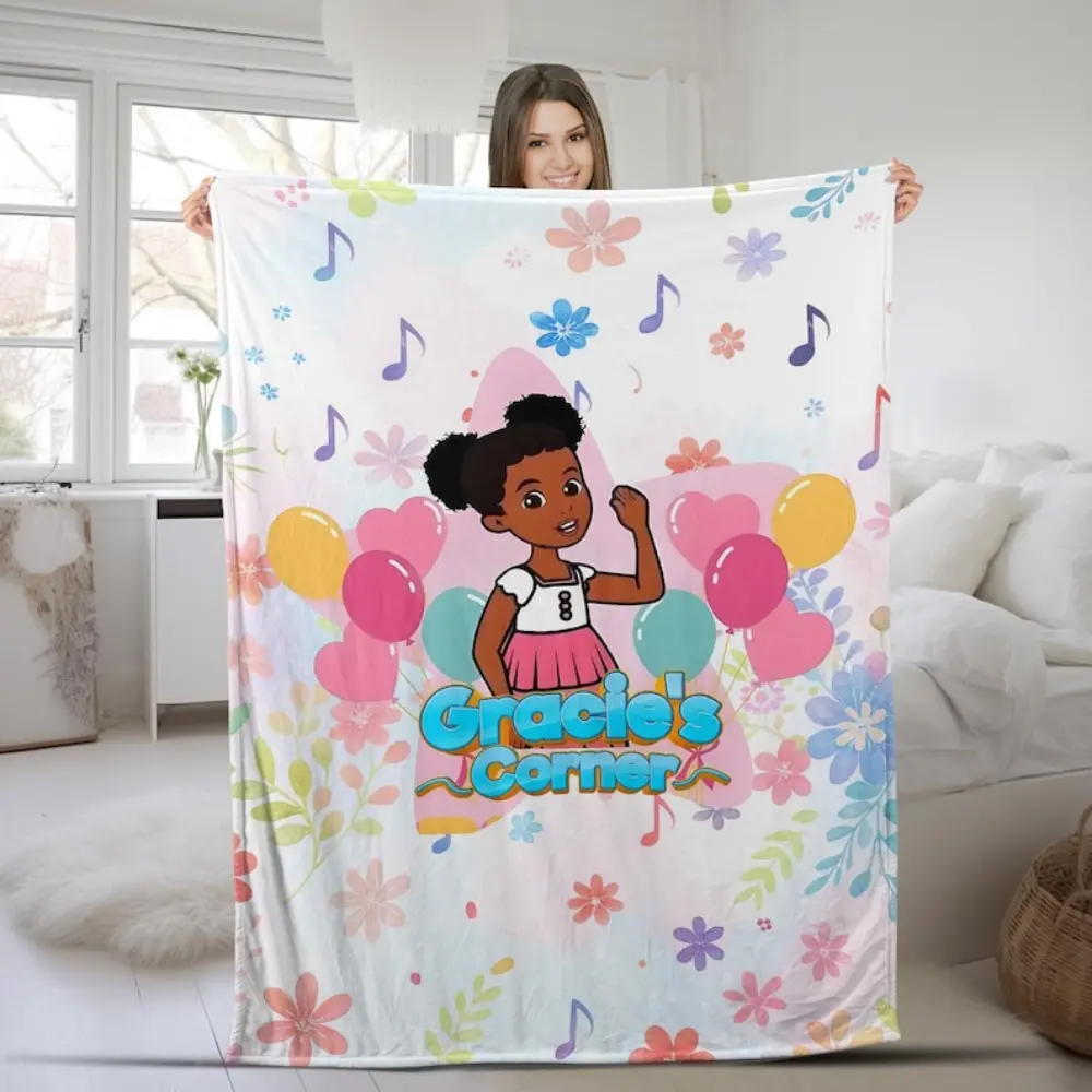 Gracie's Corner "Big Hugs" Customized Durable Soft Throw Blanket - Fade-Resistant, Stain-Resistant Educational Fleece Throw for Toddlers, Ideal for Milestones, Cozy Bedtime Stories