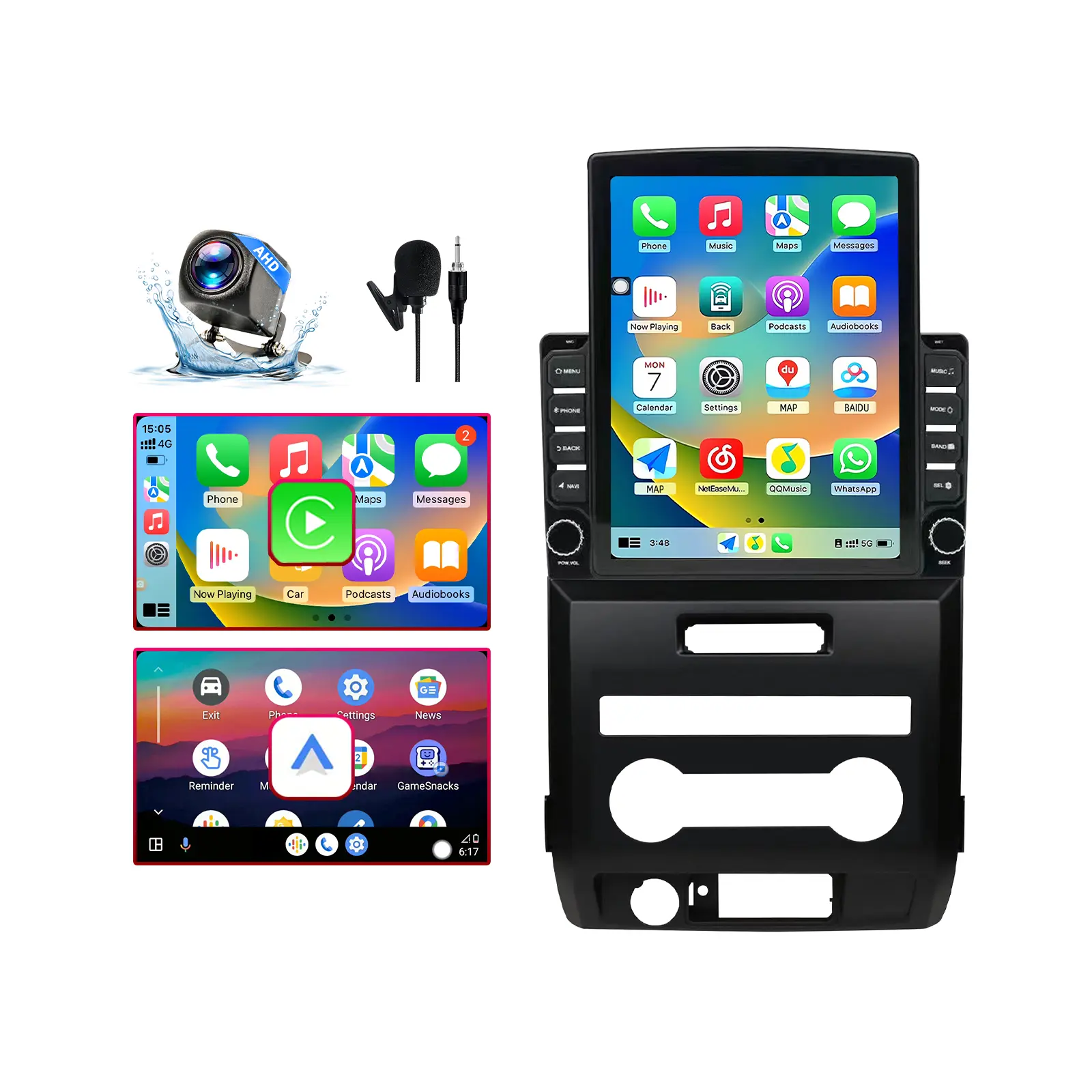 Android 13 Car Stereo for Ford F150 2009-2012 Manual AC, 9.7" Wireless CarPlay Android Auto Head Unit with 2GB+64GB, BT/WiFi/GPS/FM/SWC & 1080P Backup Camera