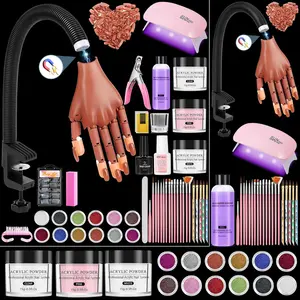 Magnetic Practice Hand for Acrylic Nails Kit: Flexible Nail Hands Acrylic Powder Set for Nail Extensions Caving - Mannequin Training Hand for Beginner Salon Home