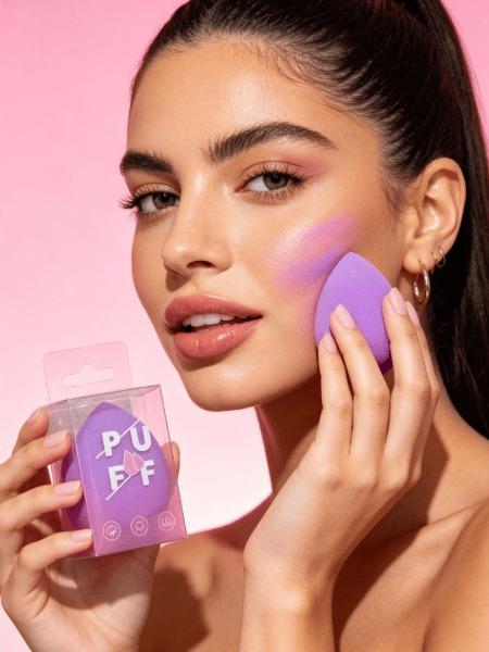 Purple Makeup Sponge Blender - 1 Pack, Wet & Dry Dual Use, Super Soft for Flawless Airbrush Makeup