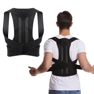 Unisex Adjustable Back Brace Posture Corrector, Breathable Comfortable Back Lumbar Support Belt, Shoulder Posture Support Improves Scoliosis for Office, Work, Gym & Daily Wear