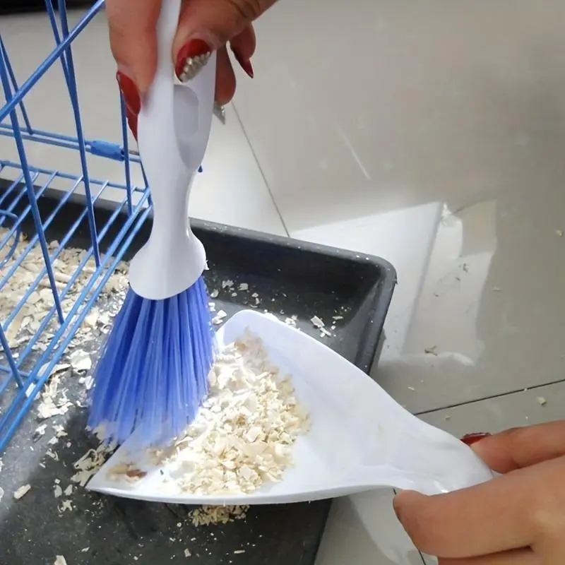 Mini Pet Cleaning Set - Dustpan, Broom, And Sweeping Brush For Hamsters, Guinea Pigs, And Small Pets - Perfect For Desktop Cleaning And Nighttime Sweeps