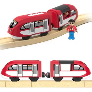 TOPLIVING Battery Operated Locomotive Train (Magnetic Connection) - Powerful Engine Bullet Train Compatible with Thomas, Brio, Chuggington