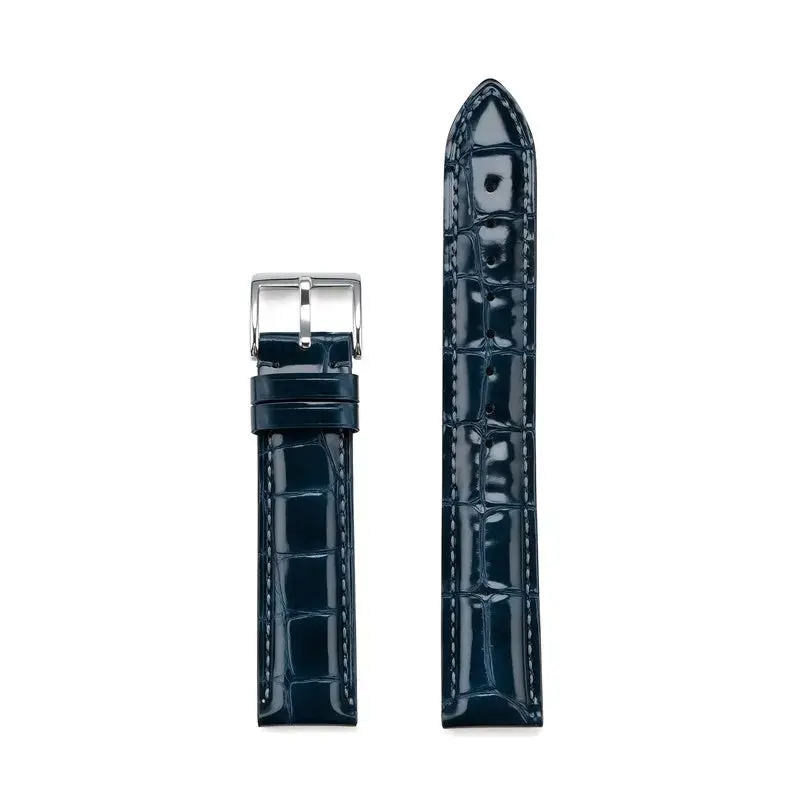 Genuine Leather Crocodile Strap with Stainless Steel Pin Buckle