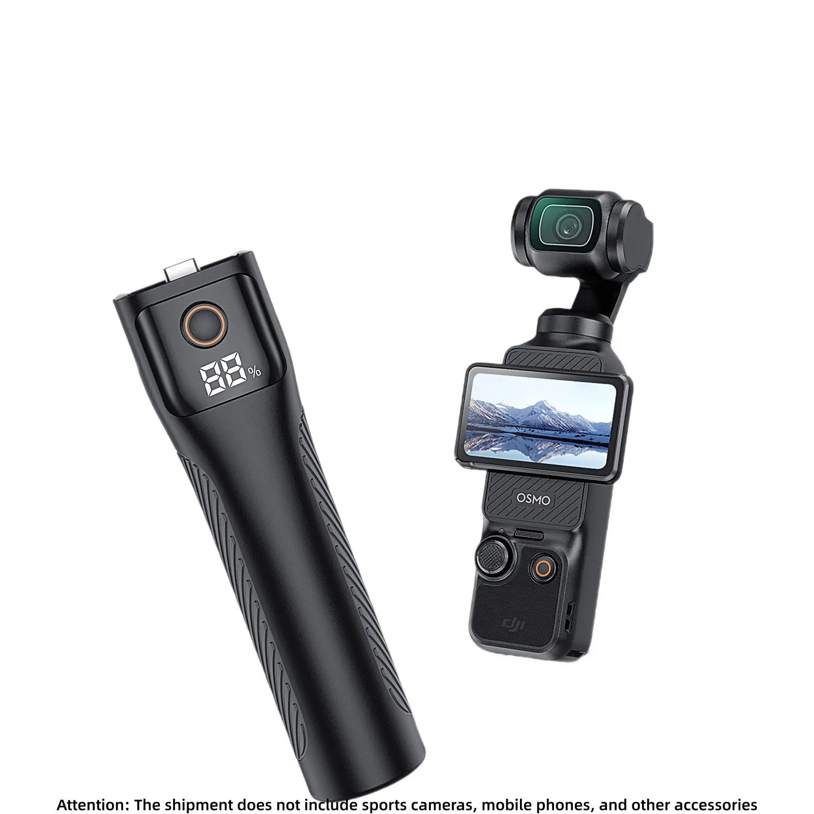 Portable Power Bank Grip for DJI Pocket 4/3, 5000mAh Extended Battery Handle with LED Indicator, 22.5W Fast Charge, 1/4" Tripod Mount Accessories