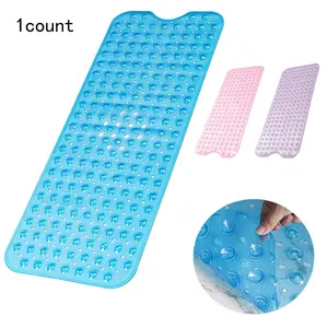 Non Slip Bathtub Mat, 1 Count Extra Long Bath Mat for Tub, Machine Washable Shower Mat with Suction Cups and Drain Holes, Bath Tub Mat for Bathroom, Shower Essentials, Bathroom Accessory