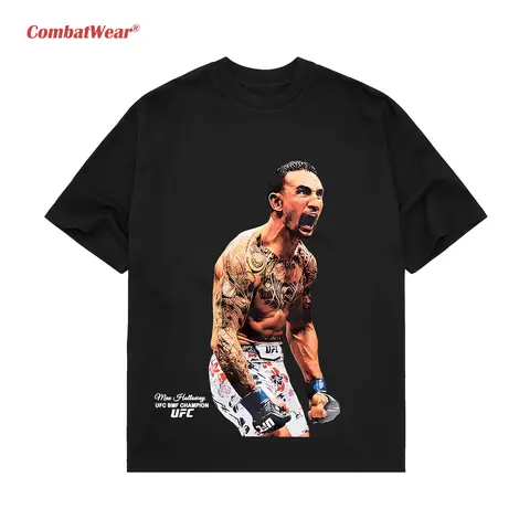 CombatWear Men's UFC Max Holloway BMF Champion T-Shirt ,Boxing T-shirt, Fighter Tee, Boxer Shirt, Sports Shirt, Vintage Boxing Tee Crewneck Cotton