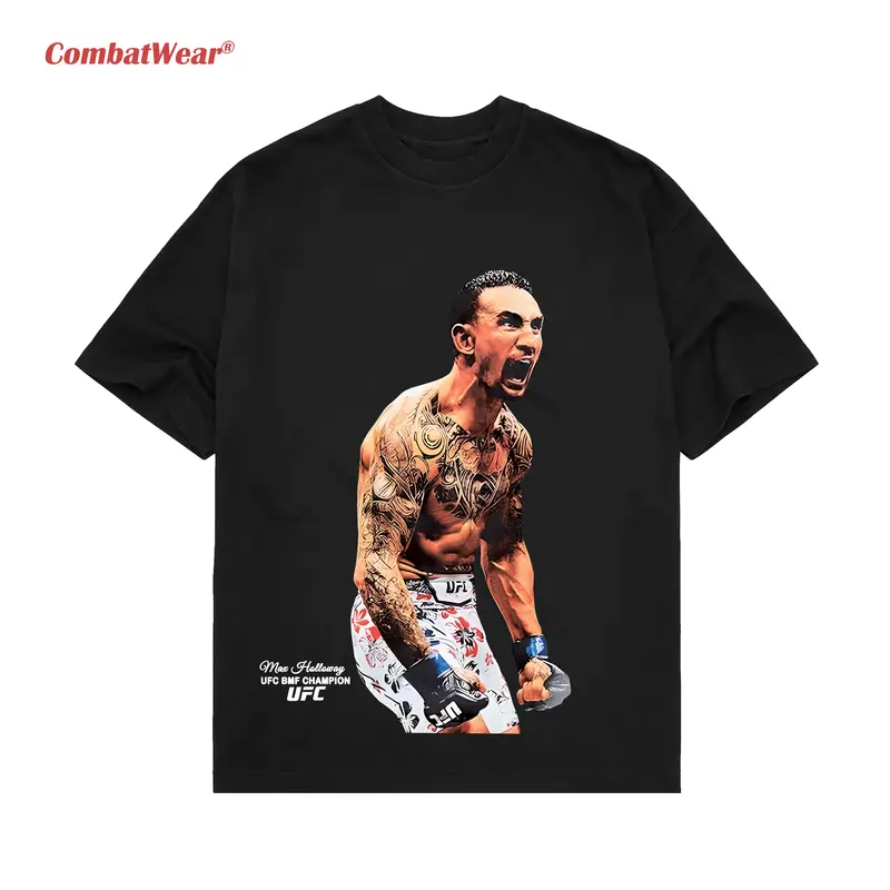 CombatWear Men's UFC Max Holloway BMF Champion T-Shirt ,Boxing T-shirt, Fighter Tee, Boxer Shirt, Sports Shirt, Vintage Boxing Tee Crewneck Cotton