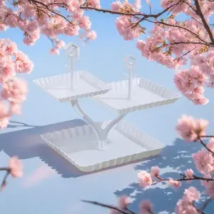 3 Layer Fruit Plate, 1 Count Multi Layer Cake Shelf, Dessert Display Stand, Dessert Tray for Home Kitchen Party, Party Supplies, Ornaments, Plastic Cake Stands