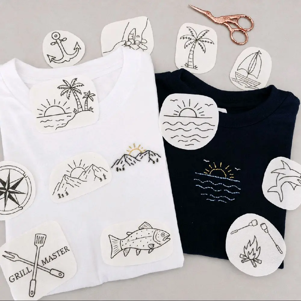 camp and outdoor stick and stitch embroidery patterns