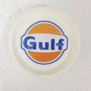 1PCS Gulf is a beloved embroidery patch for racing enthusiasts, featuring orange blue badges, DIY decorative patches for hats, bags, shoes, and clothing, made of durable materials with hot melt adhesive backing that can be sewn, ironed, and washed