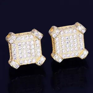 Unique Hip-Hop 10mm Square Earrings, Simple And Stylish, Niche High-End Earrings For Both Men And Women