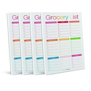 1/4 Pack Magnetic Notepads For Fridge - Shopping, To-Do List, Reminders, Grocery List Pads -Strong Magnetic Back, Weekly Planning Meal Planner Food Organizer/ Tear-Off Notepad Hanging Checklist For Fridge Office Stationery Supplies