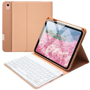 Tablet Case with Keyboard & Stylus Holder (1 Count), Magnetic Detachable Wireless Keyboard, TPU Material Tablet Protective Cover for iPad 10th Gen, Tablet Accessories