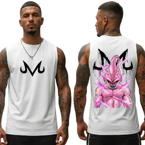 Men's Tank Top, Anime Inspired Graphic, Oversized Fit, Streetwear Style, Sleeveless Shirt, Gym Wear, Workout Tank, Muscle Tee, Summer Fashion, Casual Outfit, Back Graphic Print