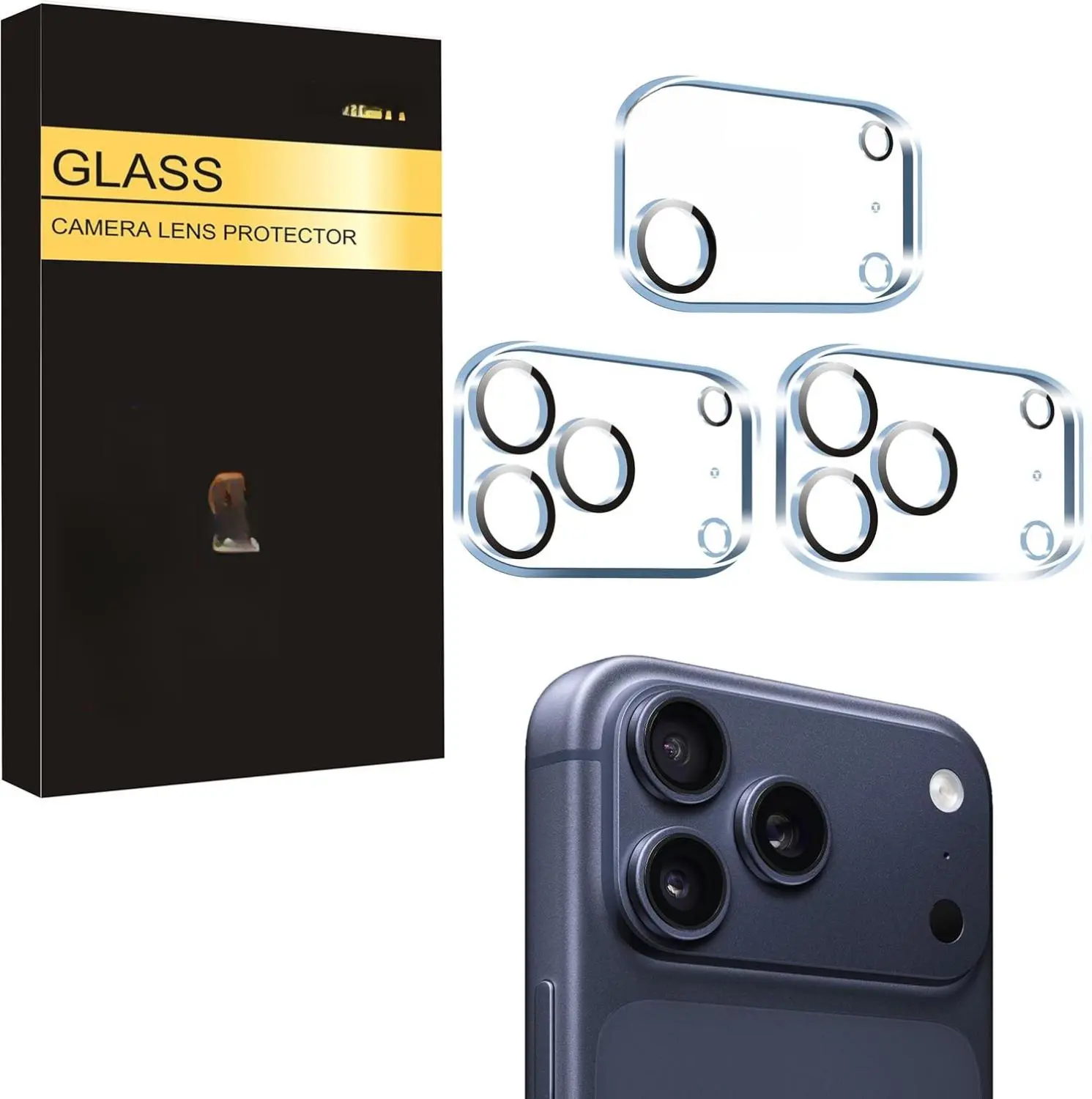 3 Pack Camera Lens Protector for iPhone 17 Pro Max,Tempered Glass,9H Hardness,Ultra HD,Anti-Scratch,Case Friendly,Does not Affect Night Shots[Not for iPhone 17/17 Pro/iPhone Air]