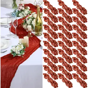 30 Pack Terracotta Cheesecloth Table Runner - Rustic Gauze Boho Wedding Table Runner 16 x 110 Inch