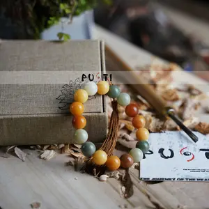 PUTI Handmade Bodhi Bracelet with Natural Candy Color Suitable for Matching Clothing,  Decoration and Decompression{PT10}