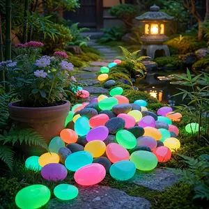 4.5cm Large Colorful Glowing Stones for Garden Landscaping, Aquarium Decorative Pebbles, Brightly Colored Stone Decorations, Aquarium Rocks