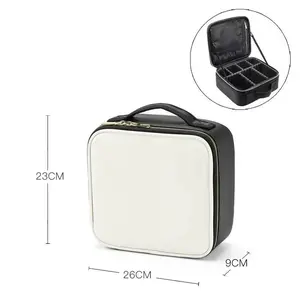 Travel Leather Makeup Bag Premium Vegan Designer Organizer