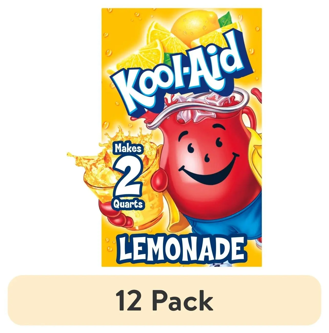 (12 pack) Kool-Aid Unsweetened Drink Mix, 1 Packet, for Flavorful Hydration and Shareable Refreshment, Lemonade, Good Source of Vitamin C, Caffeine Free, 0.23 oz
