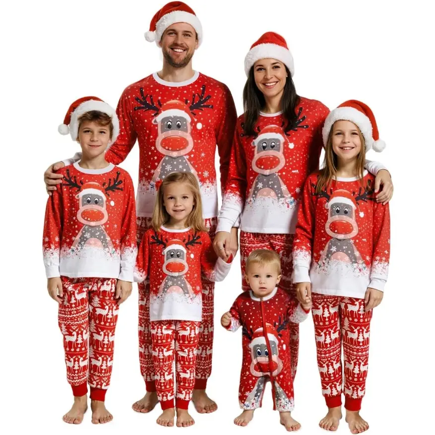 Family Christmas Pajamas Matching Sets Christmas Pjs for Womens Mens Couples Holiday Home Xmas Family Sleepwear Set