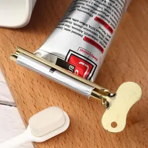 Stainless Steel Toothpaste Squeezer Manual Metal Cosmetic Dispenser, Portable Beauty and Hair Care Tool, Handheld Cream Presser