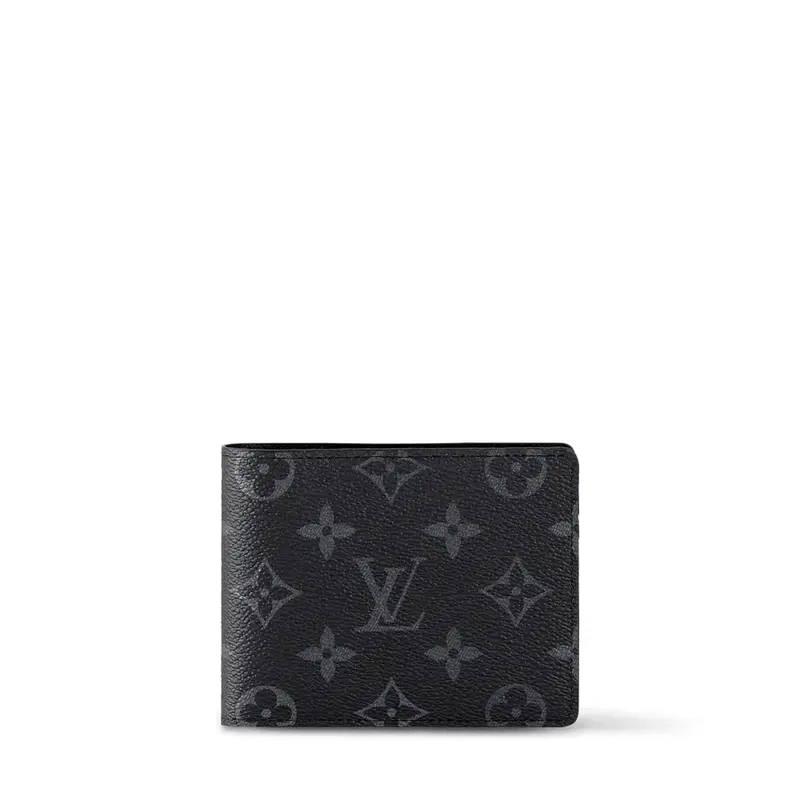 ‮ nottiuV siuoL  ‬     X   Black Multiple Wallet Black Classic Monogram Canvas & Grained Cowhide Leather Business Style, Elegant Fashion, Fashionable Wallet, Business Style Wallet