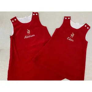 Red corduroy jumper dress