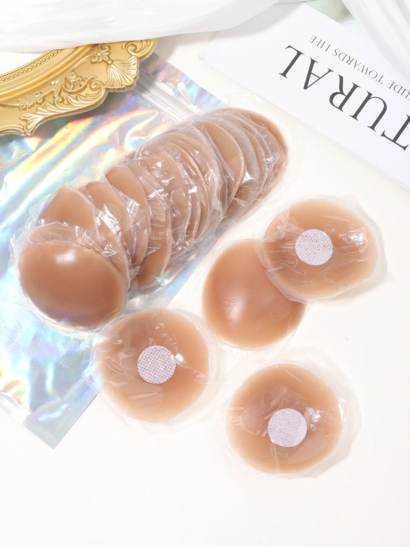 22Pcs Silicone Nipple Covers, Glue-Free Center for Nipple Protection, Strong Adhesion & Gentle on Skin, Invisible Thin Edge, Minimalist, Perfect for Summer Low-Cut Dresses, Yoga, Casual & Daily Wear, Bras, Underwear