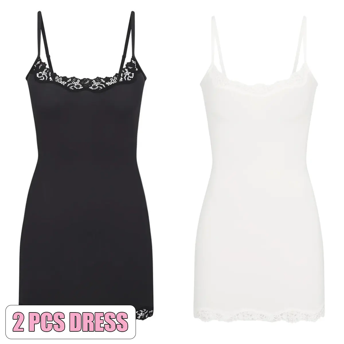 2pcs Dress(Black/White)