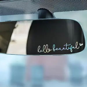 Hello Beautiful Car Rearview Mirror Sticker Rearview Mirror Female Decoration Sticker