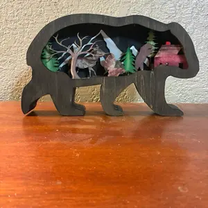 Hand Crafted Rustic Laser Cut 3D Animal Art - Multi Layered Decor Ornaments for Home Office or Creative Nook #handcraftedart #3Danimalart #DMZdesigns