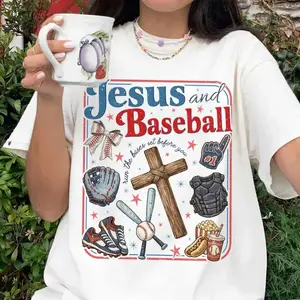 Jesus And Baseball Christian T-shirt, Team Jesus Christian Baseball T-shirt, Baseball Inspired Scripture T-shirt