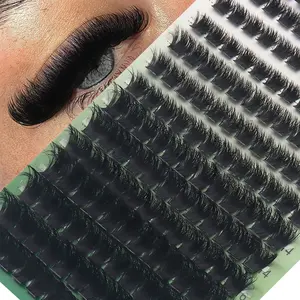 168pcs Thick Lash Clusters, 150 DD Curl Volume Eyelash Extensions 8–16 mm, Fluffy Cat-Eye Style DIY Lashes for Beginners, Soft and Comfortable for Holiday Parties