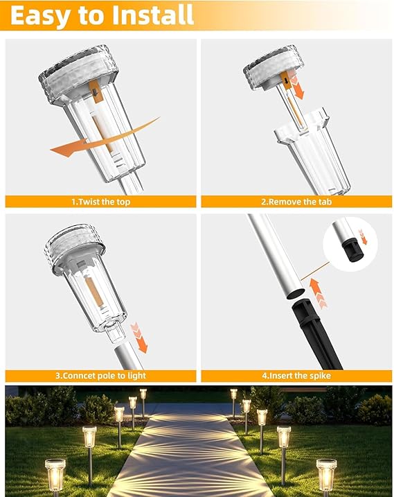 summervibes,Upgraded Solar Pathway Lights Outdoor8/12 Pack, Dusk to Dawn Auto On/Off Waterproof Solar Garden Lights, 360° Starburst Glow LED Path Lights for Yard Walkway Driveway Landscape Decor outdoorfun summervibes,Upgraded Solar Pathway Lights Outdoor8/12 Pack, Dusk to Dawn Auto On/Off Waterproof Solar Garden Lights, 360° Starburst Glow LED Path Lights for Yard Walkway Driveway Landscape Decor outdoorfun