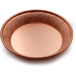 Copper Offering Prayer Ritual Bowl - Hand-Hammered Brass Decorative Plate  for use Smudging, Incense Burner Holder,Candle Dish, Ash Catcher, Dish, Basket