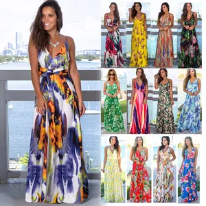 Women Boho Long Maxi Dress Ladies Cocktail Party Evening Summer Beach Sundress
