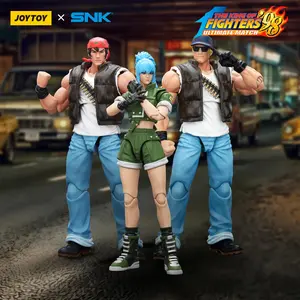 JOYTOY  SNK 1/18 Action Figures KOF 98UM Ikari Warriors Team Leona Heidern Ralf Jones Clark Still Stage Base-Japan Street Figurine Sets Collector Set