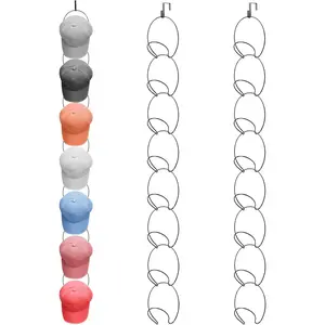 16 count Hat Rack Wig Holder over The Door Baseball Hat Holder Wall Mounted  Wig Organizer for Closet Display Storage Rack with 2 Hooks for Tie Scarf(Black)