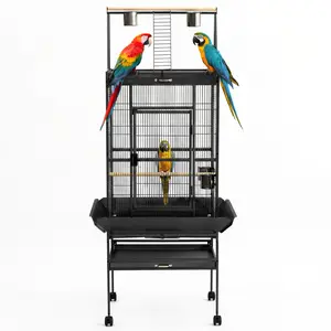Spacious 173cm Bird Cage with Play Top – Large Steel Aviary for Cockatiels, Budgies, Conures, Lovebirds – Easy Clean, Sturdy, Separate Feeder – Indoor Parrot Bird House