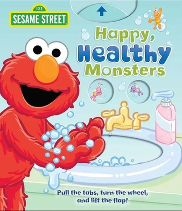 Used Interactive Board Book - Sesame Street: Happy, Healthy Monsters by Lori C. Froeb, English, Promotes Healthy Habits, School & Educational Office Stationery Supply, Interactive Book