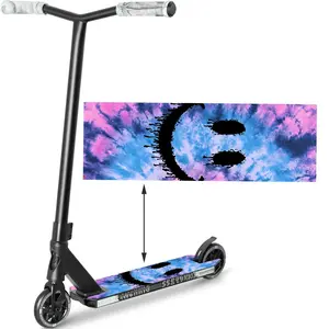 1 piece 2 pieces of personalized vinyl anti-skid sticker 1 piece of pink and blue tie-dye smiley face scooter sticker, scooter
