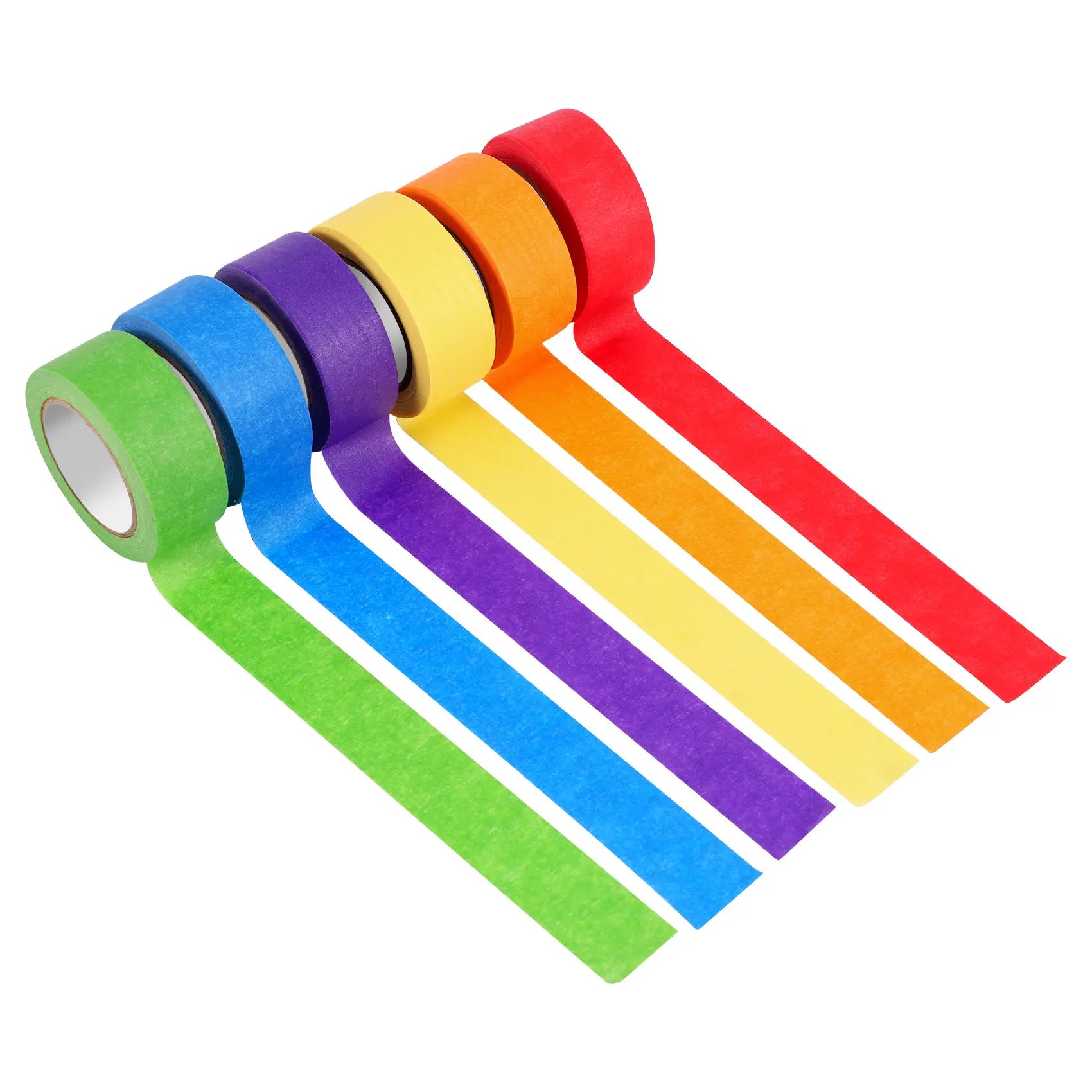 Colored Masking Tape,Colored Painters Tape for Arts and Crafts, Labeling or Coding - 6 Different Color Rolls - Masking Tape 1 Inch X 13 Yards (2.4Cm X 12M)