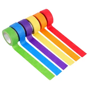 Colored Masking Tape,Colored Painters Tape for Arts and Crafts, Labeling or Coding - 6 Different Color Rolls - Masking Tape 1 Inch X 13 Yards (2.4Cm X 12M)