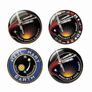 4 Ops Different Rocky the Alien Pin Button, Project Hail Mary Mission Patch Pin, Gifts for Movie Fans