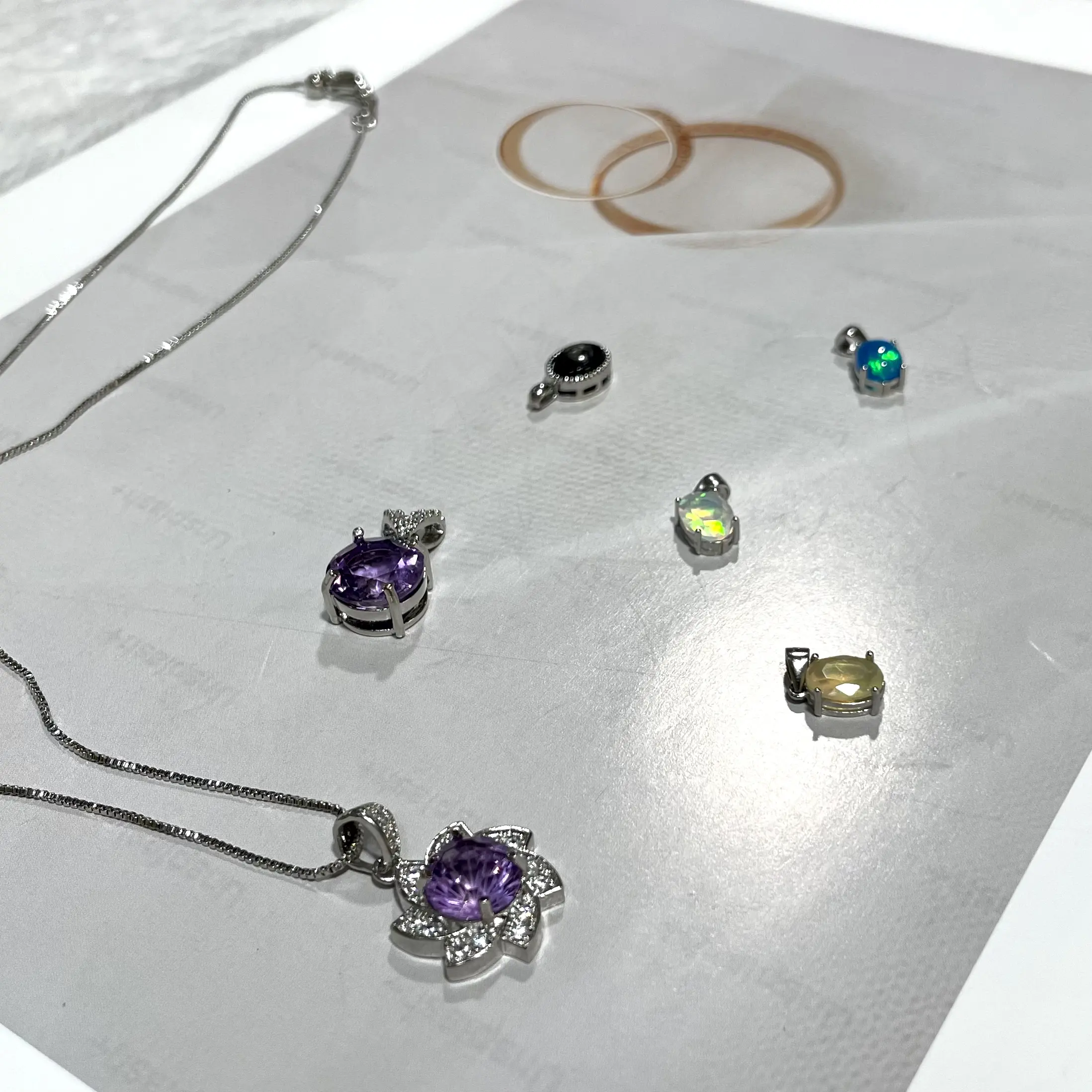 IG Crystal Amethyst Opal Necklace With Chain Healing Stones Natural Stone Chakra Balancing Reiki Jewelry For Women And Girl