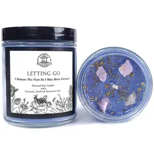 Letting Go Soy Affirmation Candle with Crystals